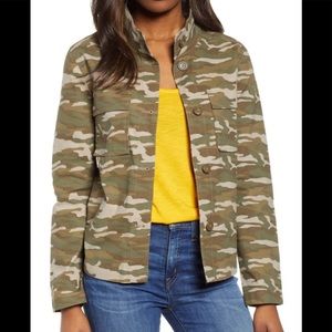 NWT Caslon Short Camo Jacket